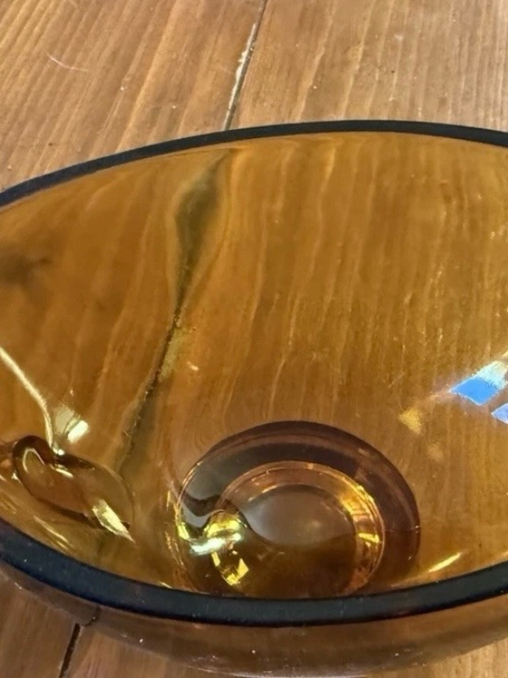 Hand-Blown Amber Glass Decorative Bowl - Home Art Fall/Holliday